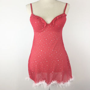 Red Sexy Push-Up Babydoll Lingerie Slip Small